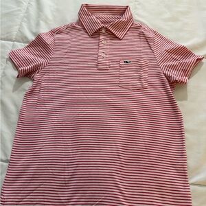Boys Striped Polo Shirt - Red